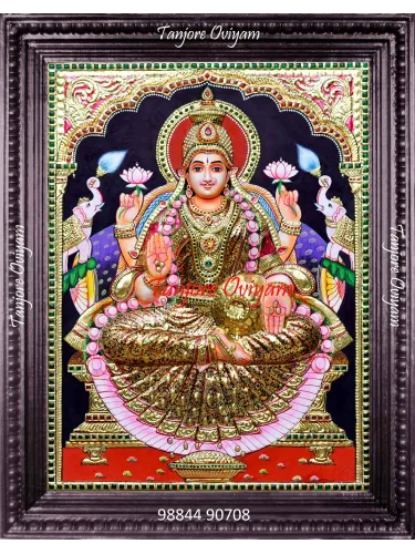 Embossed Gaja Lakshmi Painting